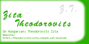 zita theodorovits business card